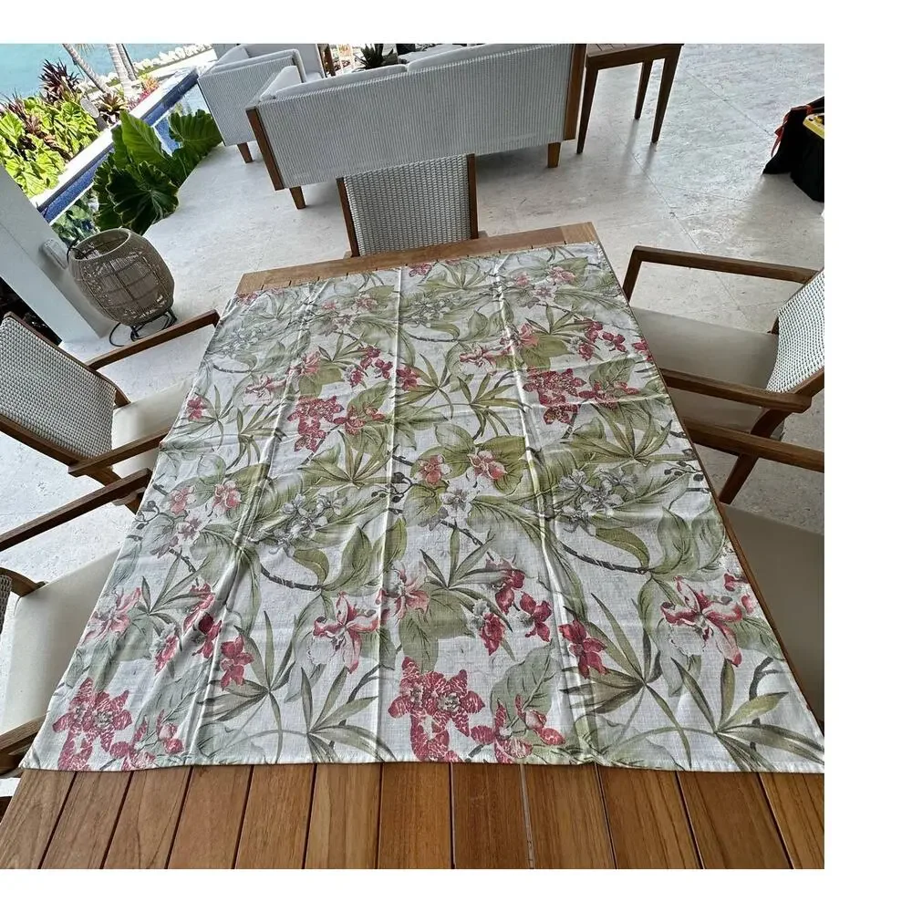 Tommy Bahama Paradise Point Tablecloth Printed Cotton/Poly Blend Muted Clr 47x53